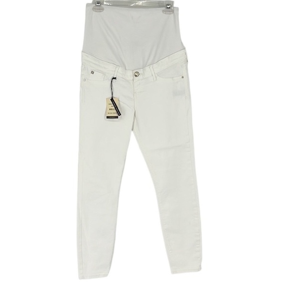 River Island maternity WHITE MOLLY MID RISE SKINNY JEANS SZ 10 - Picture 10 of 13